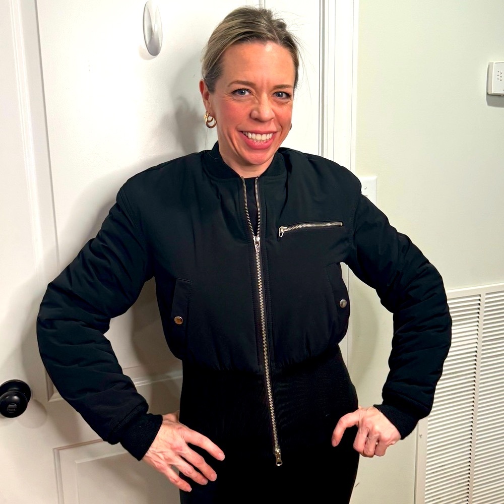 T ALEXANDER WANG BLACK CROPPED BOMBER JACKER 4 - Picture 3 of 14
